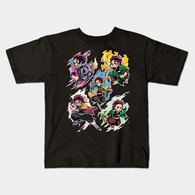 Demon Slayer Gripping Grappling Kids T-Shirt by anyone heart